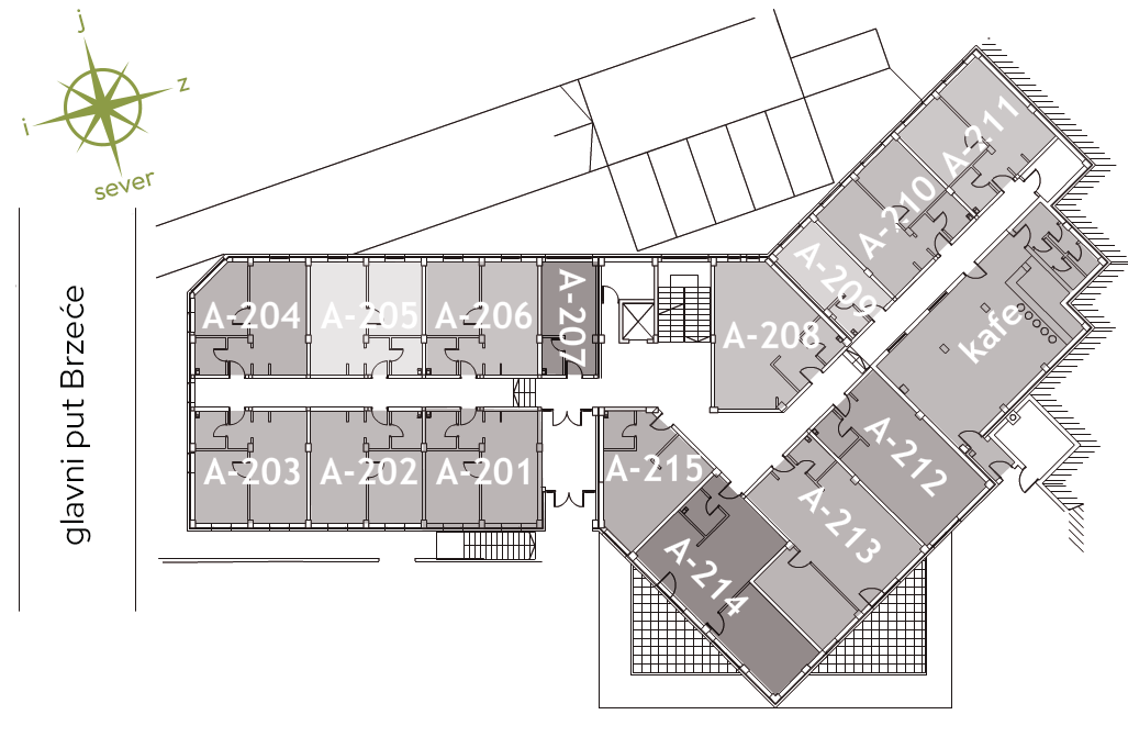 Drugi nivo, raspored stanova