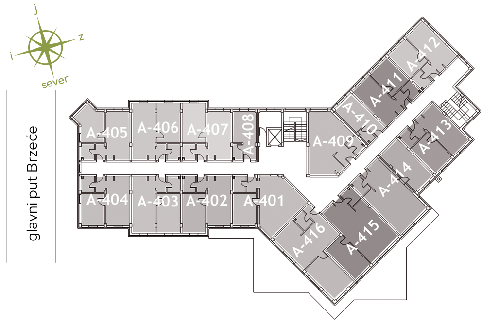 Četvrti nivo, raspored stanova